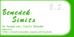 benedek simits business card